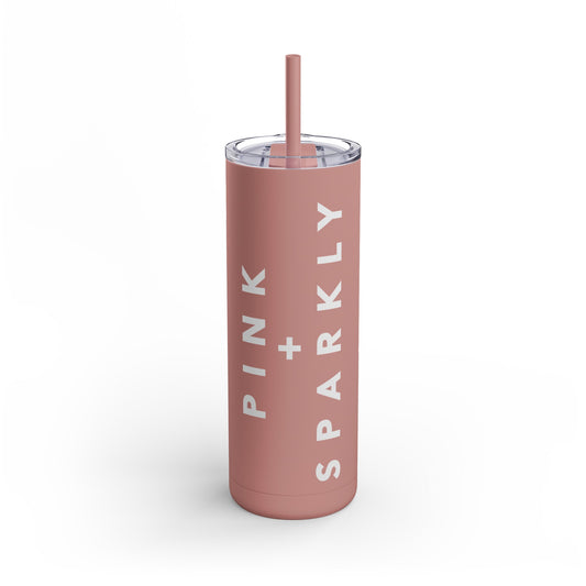 PINK + SPARKLY Maars Maker Skinny Matte Tumbler