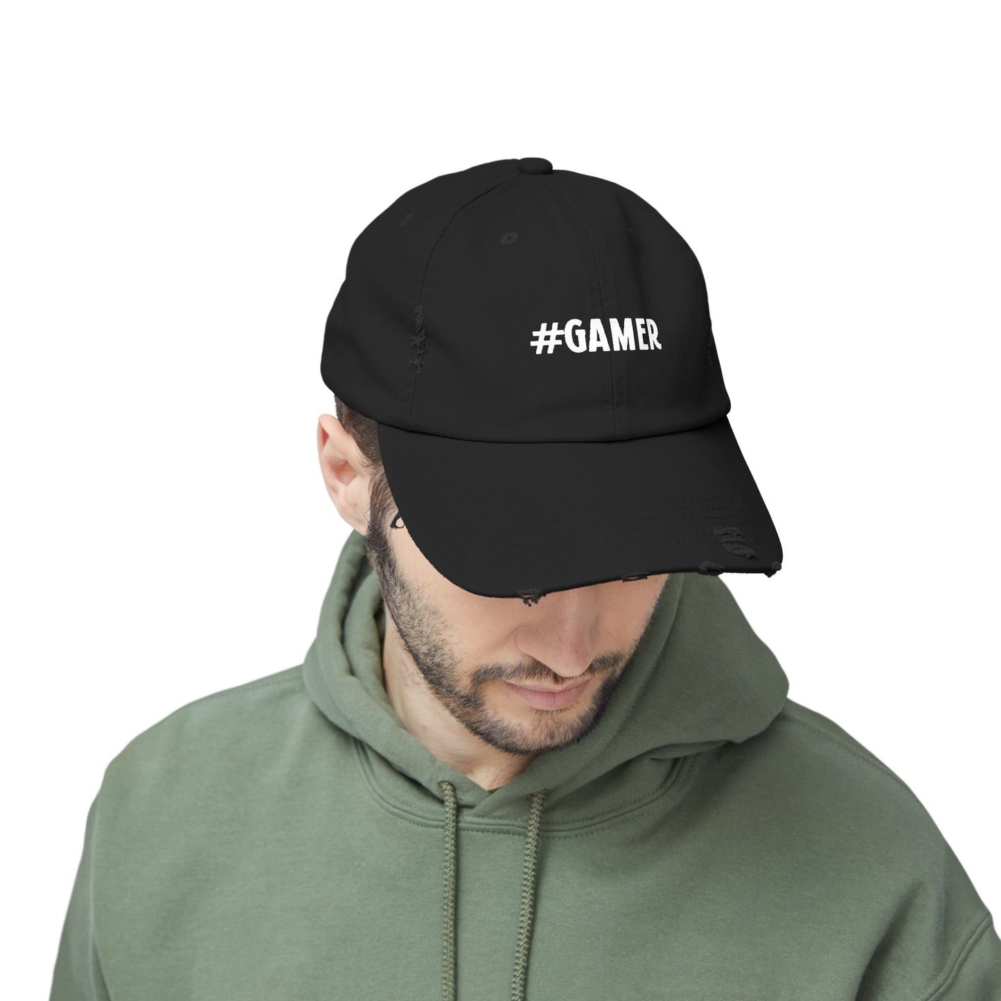 #GAMER Distressed Cap