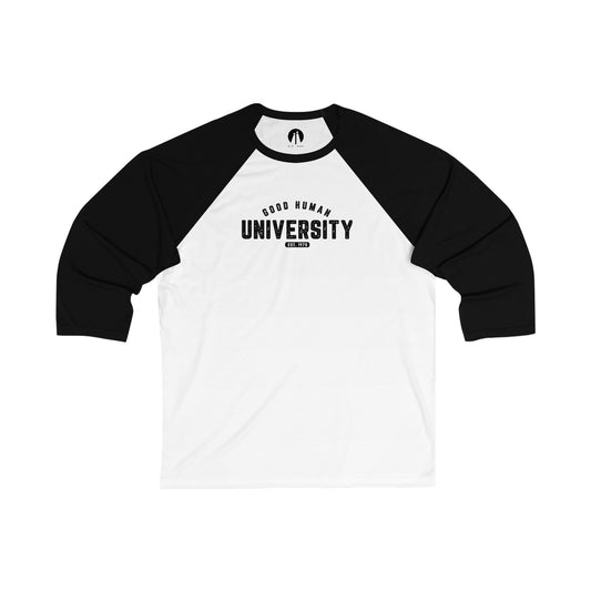 GOOD HUMAN UNIVERSITY Adult Unisex 3/4 Sleeve Baseball Tee